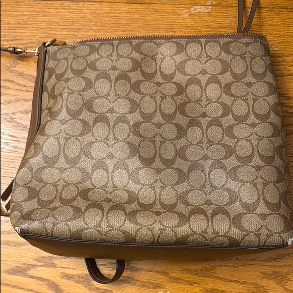Coach Brown Leather Crossbody Bag with Signature Monogram - Picture 3 of 6